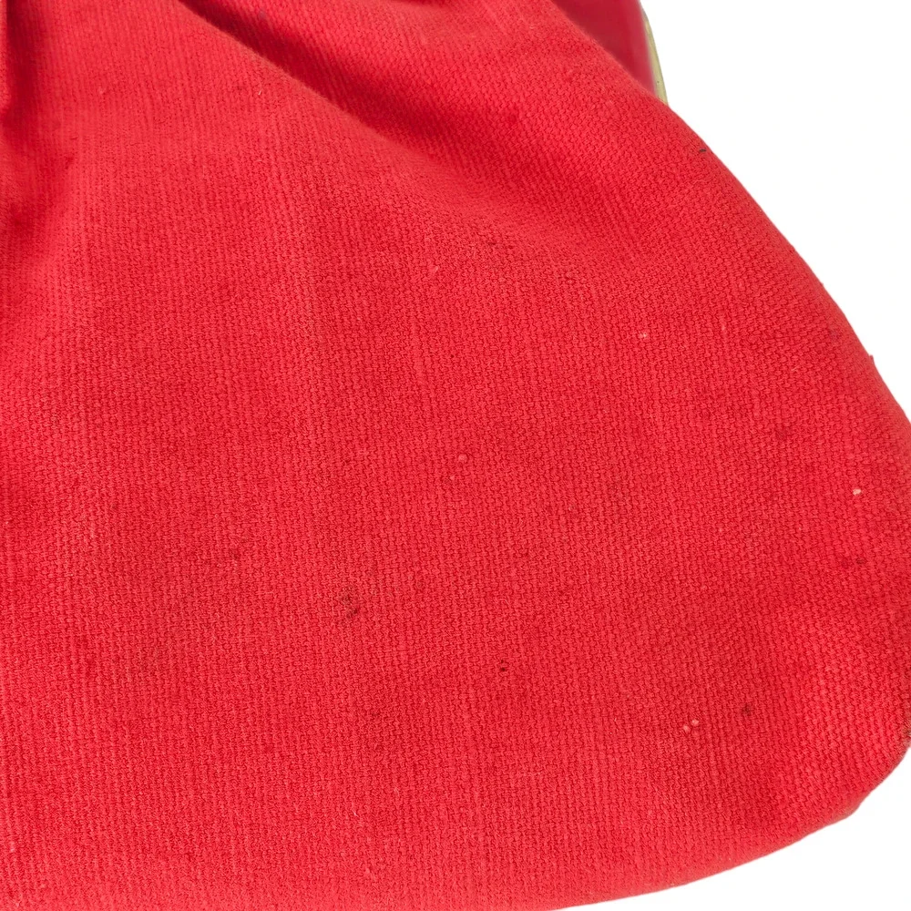 Vintage 1980s red fabric clutch kiss lock purse bag